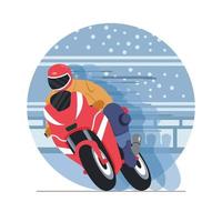 Motorcycle Racing On The Race Track vector