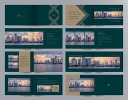 Corporate business presentation guide brochure template, Annual report, 16 page minimalist flat geometric business brochure design template, A4 size. vector