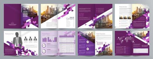 Corporate business presentation guide brochure template, Annual report, 16 page minimalist flat geometric business brochure design template, A4 size. vector