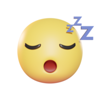 schlafendes gesicht emoji 3d illustration png