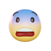 illustrazione 3d di emoji del viso spaventoso png