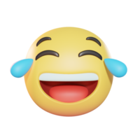 rire avec des larmes illustration 3d emoji png