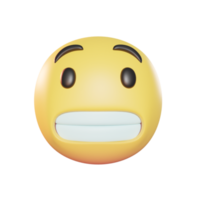 illustration 3d emoji visage grimaçant png