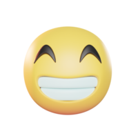 cara radiante con ojos sonrientes emoji ilustración 3d png