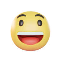rosto sorridente com olhos grandes emoji ilustração 3d png