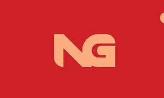 letras del alfabeto iniciales monograma logo ng, gn, n y g vector
