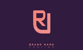 Alphabet letters Initials monogram logo RJ, JR, R and J vector