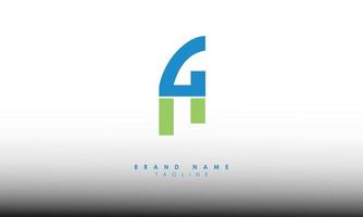 Alphabet letters Initials monogram logo FH, HF, F and H vector