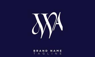 Alphabet letters Initials monogram logo WA, AW, W and A vector