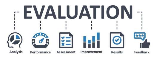 Evaluation icon - vector illustration . Evaluation, assessment, performance, improvement, result, infographic, template, presentation, concept, banner, pictogram, icon set, icons .