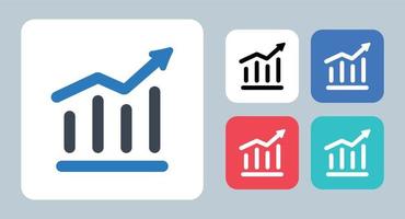 Graph icon - vector illustration . Analysis, Analytics, Chart, Graph, Growth, increase, Report, Statistics, Business, line, outline, flat, icons .