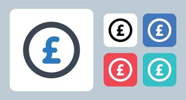 Pound icon - vector illustration . Pound, British, Currency, Coin, Cash, Finance, Money, line, outline, flat, icons .
