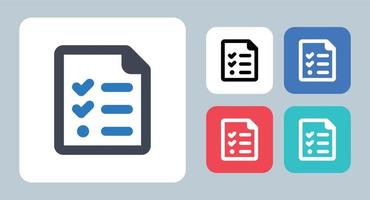 Checklist icon - vector illustration . Checklist, Checkmark, List, Report, Tasks, To do list, Tick, Questionnaire, check, mark, line, outline, flat, icons .