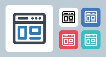 Layout icon - vector illustration . Website, Web, Ui, Interface, Design, Layout, Browser, User, Application, app, line, outline, flat, icons .