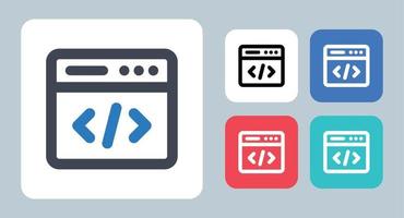 Coding icon - vector illustration . Code, Coding, Programming, Web, Website, Development, Seo, line, outline, flat, icons .