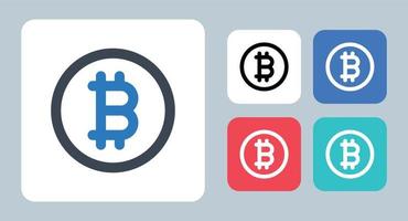 icono de bitcoin - ilustración vectorial . bitcoin, cryptocurrency, crypto, moneda, dinero, moneda, bitcoins, línea, contorno, plano, iconos. vector