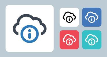 icono de información de nube - ilustración vectorial . nube, información, información, almacenamiento, datos, detalles, servidor, línea, contorno, plano, iconos. vector