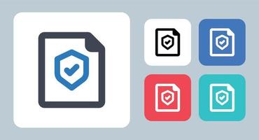 File Protection icon - vector illustration . File, Document, Protection, Security, Shield, Page, Safety, Secure, protect, line, outline, flat, icons .