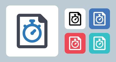 File Record icon - vector illustration . File, Document, Record, history, Clock, Timer, Time, Management, Planning, line, outline, flat, icons .