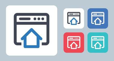 Homepage icon - vector illustration . Homepage, Web, Browser, Home, Website, Page, Internet, site, line, outline, flat, icons .