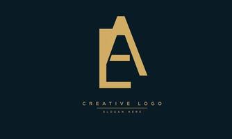 Alphabet letters Initials monogram logo EA, AE, E and A vector