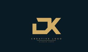 Alphabet letters Initials monogram logo DK, KD, D and K vector