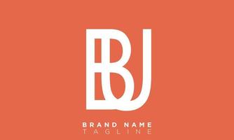 Alphabet letters Initials monogram logo BU, UB, B and U vector