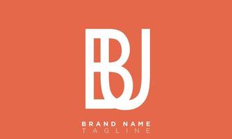 Alphabet letters Initials monogram logo BU, UB, B and U vector