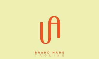 Alphabet letters Initials monogram logo UA, AU, U and A vector