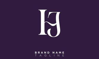 Alphabet letters Initials monogram logo HJ, JH, H and J vector