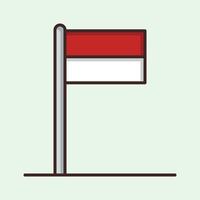 bandera de indonesia para celebrar el día de la independencia de indonesia vector