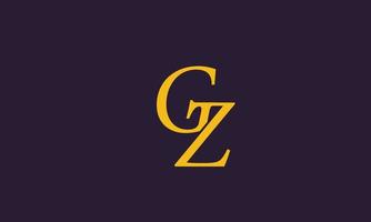 Alphabet letters Initials monogram logo GZ, ZG, G and Z vector