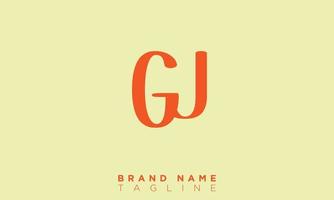 Alphabet letters Initials monogram logo GJ, JG, G and J vector