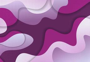 Abstract gradient purple color design decorative wavy artwork. Overlapping style with dots halftone background. vector