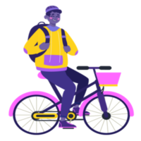 ilustración de diseño gráfico. hombre en bicicleta