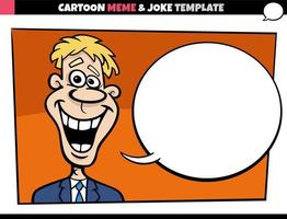 cartoon meme template with speech bubble and comic guy vector