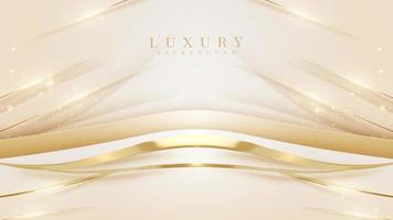 Luxury background with golden curve line elements and glitter light effect decoration. vector