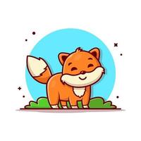 Cute Fox Cartoon Vector Icon Illustration. Animal Nature Icon  Concept Isolated Premium Vector. Flat Cartoon Style