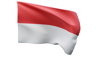 3d rendering of the Indonesian flag fluttering png