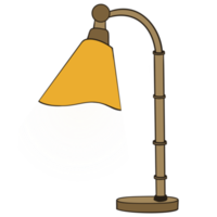 lampe de table à paillettes dorées png