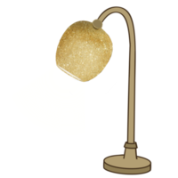 lampe de table à paillettes dorées png