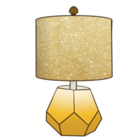 lámpara de mesa con purpurina dorada png