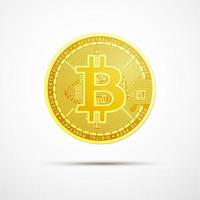 golden bitcoin object vector