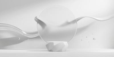 Abstract white platform podium showcase for product display 3d rendering photo