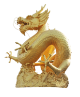estátua de dragão dourado chinês png