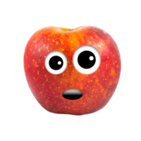 Funny red apple character png