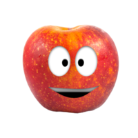 rolig rött äpple karaktär png