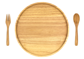 piatto di legno, cucchiaio e forchetta png