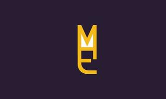 alfabeto letras iniciales monograma logo em, me, e y m vector