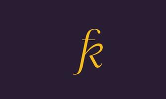 Alphabet letters Initials monogram logo FK, KF, F and K vector